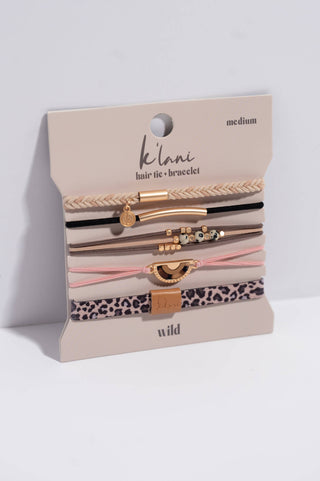 K’Lani Wild hair tie and bracelet set