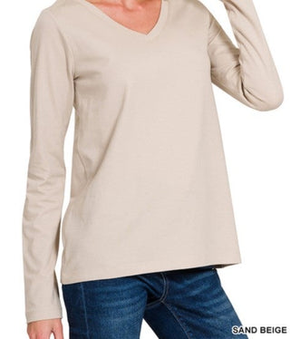 Long Sleeve V Neck Top