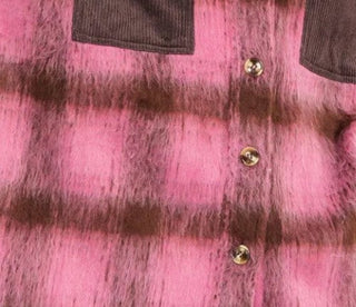Pink and Brown Squares Shacket