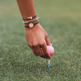 K’Lani Tee Time Green and Pink Hair Tie Bracelets with Removable Ball Marker