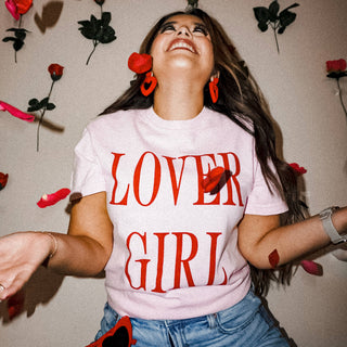 LOVER GIRL Pink Tee, Valentine Tee, Valentine's Shirt
