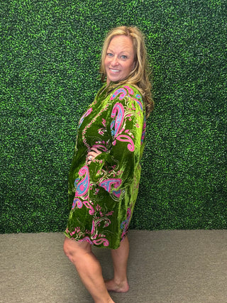 Lux Paisley Velvet Dress