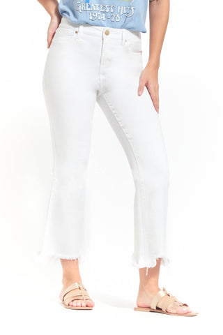 White Demi Boot Jean with Sharkbite Hem-1822 Denim