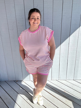 Contrast Striped Knit Short