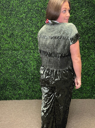 Velvet Wide Leg Pant