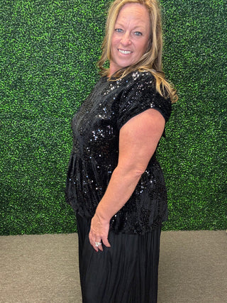 The Sparkle and Bow Sequin top