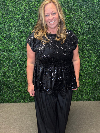 The Sparkle and Bow Sequin top