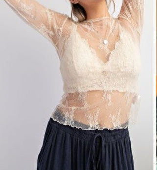 Easel Sheer Lace Top