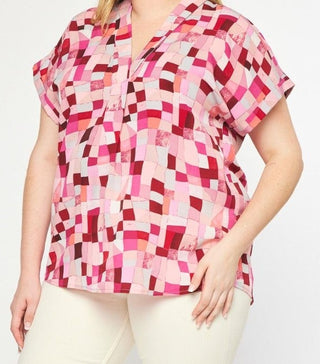 Berry Squares Blouse