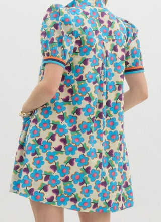 Aqua Floral Mini Dress