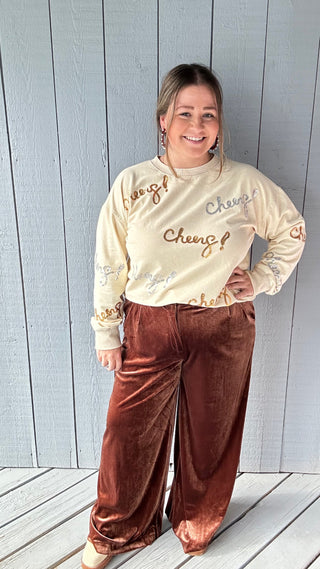 Brown Velvet Pant