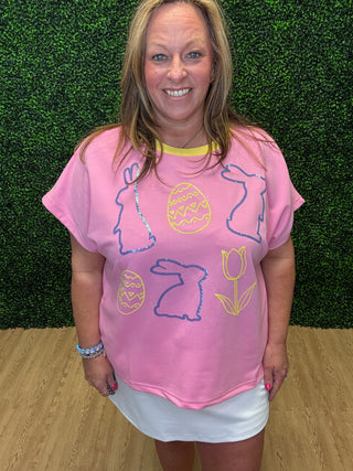 Grace+Emma Sequin Easter Top