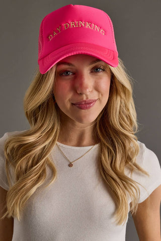Day Drinking Trucker Hat Bright Pink by Panache