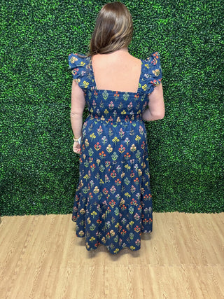 Entro Navy Smocked Sundress