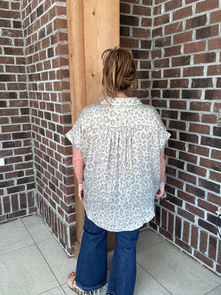 Leopard Button Up Blouse by Jodifl