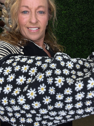 Floral and Stripe Casual Knit Top