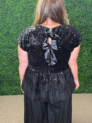 The Sparkle and Bow Sequin top