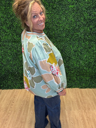 Oddi Floral Texture Pullover