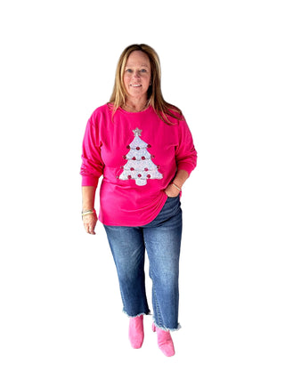 Sequined Christmas Tree Pullover