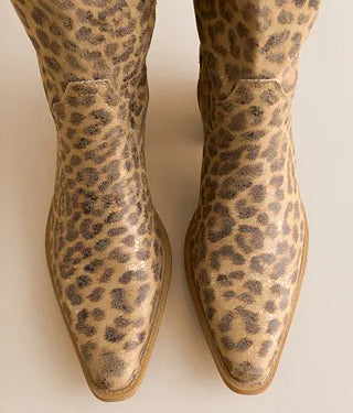 Metallic Leopard Knee High Boots