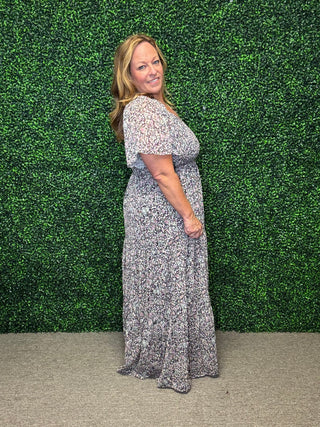 White Birch Floral Smocked Maxi Dress