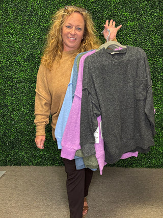 Brushed Melange Oversized Sweater