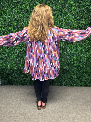 Geometric Long Sleeve Top by HEIMISH
