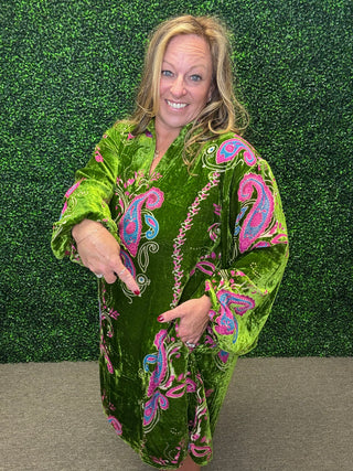 Lux Paisley Velvet Dress