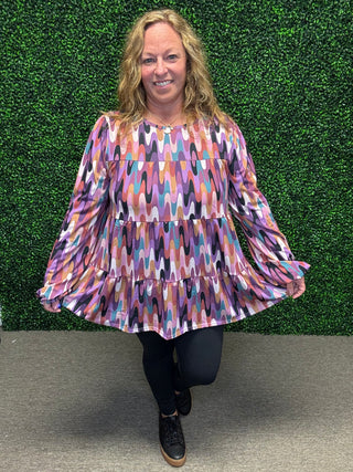 Geometric Long Sleeve Top by HEIMISH