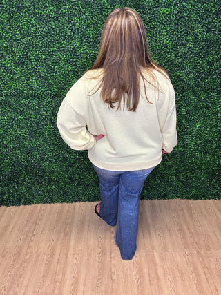 Tres Bien Yellow Waffle Knit Long Sleeve Top