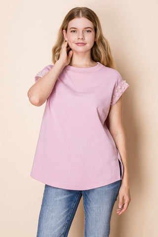 White Birch Pearl Detail Knit Top