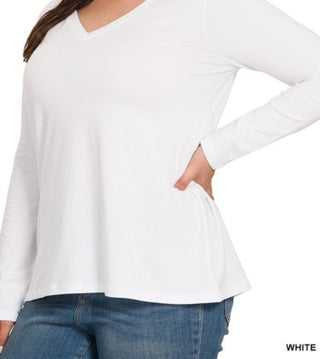 Long Sleeve V Neck Top