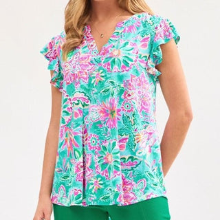 Lizzy Flutter Sleeve Top Mint