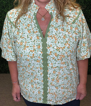 Field of Flowers V-neck Blouse