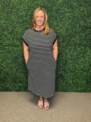 White Birch Stripes & Comfort Knit Dress