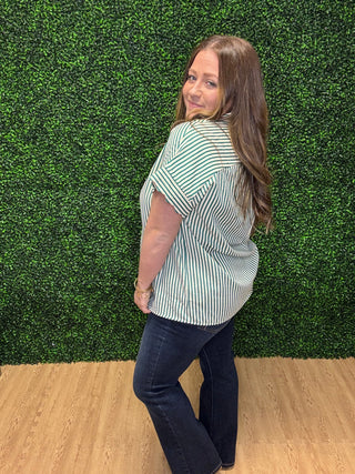 Umgee Striped Button Down