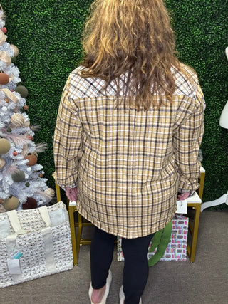 Plaid Colorblock Shacket