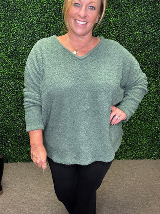 Fuzzy Olive Top