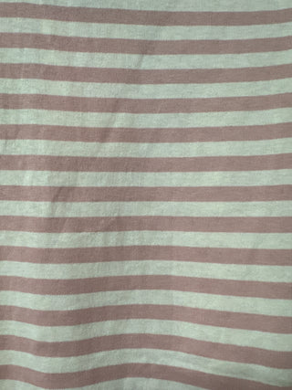 Polagram Blush Striped Ribbed Hem Top