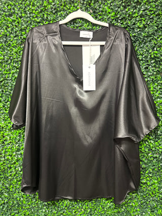 Adrienne Black Luxe Dolman Top