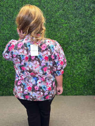 Floral Puff Sleeve Top