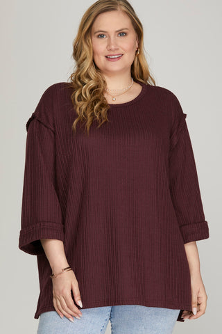 3/4 Sleeve Knit Top