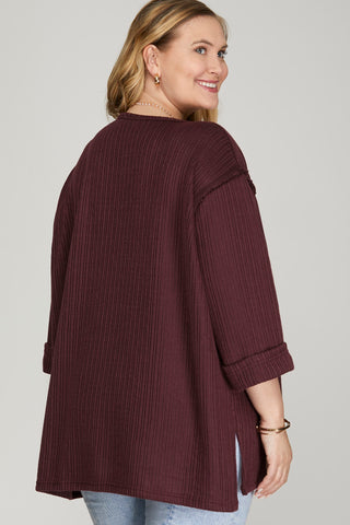 3/4 Sleeve Knit Top