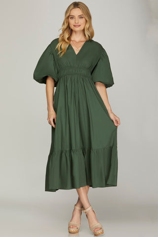 Olive Grace Midi Dress