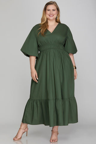 Olive Grace Midi Dress