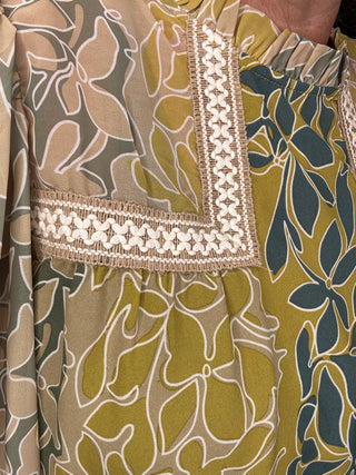 Botanical Embroidered Chiffon Shirt