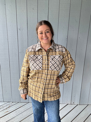 Plaid Colorblock Shacket
