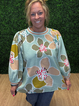 Oddi Floral Texture Pullover