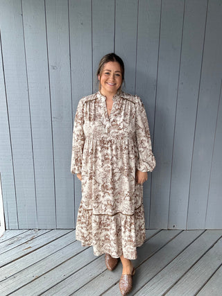 Brown Trimmed Beauty Dress