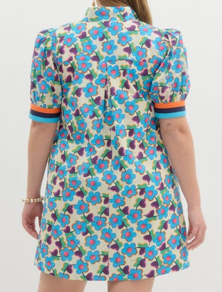 Aqua Floral Mini Dress
